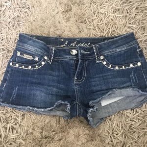La idol embellished cut off jean shorts